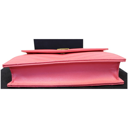 YVES Saint Laurent Monogram Matelasse Wallet-on-A-Chain Crossbody Bag Pink