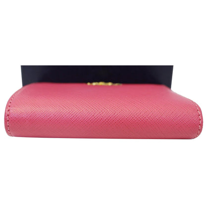 PRADA Saffiano Bi-Fold Card Wallet Red