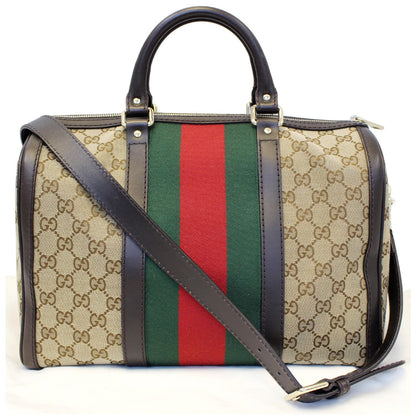 GUCCI Vintage Web Original GG Boston Bag Beige 247205