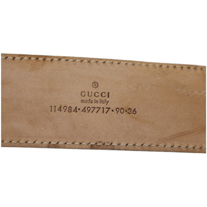 GUCCI Interlocking G White Leather Belt Size 41