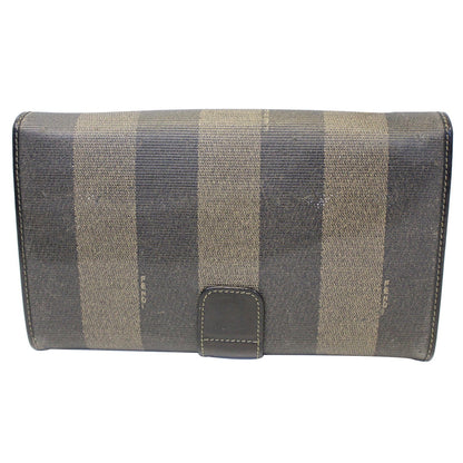 FENDI Vintage Pequin Stripe Wallet Brown