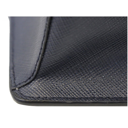 PRADA Saffiano Leather Blue Shoulder Bag - 15% OFF