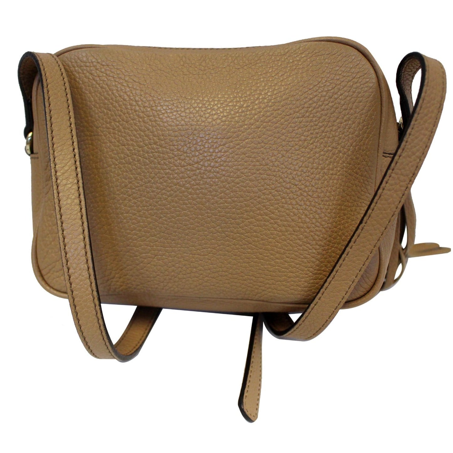 GUCCI Soho Disco Pebbled Leather Small Crossbody Bag Beige 308364