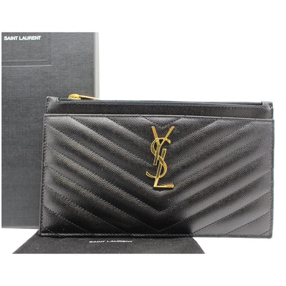 YVES SAINT LAURENT Bill Pouch Grain De Poudre Black