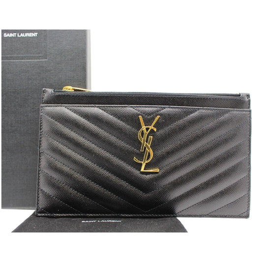 YVES SAINT LAURENT Bill Pouch Grain De Poudre Black