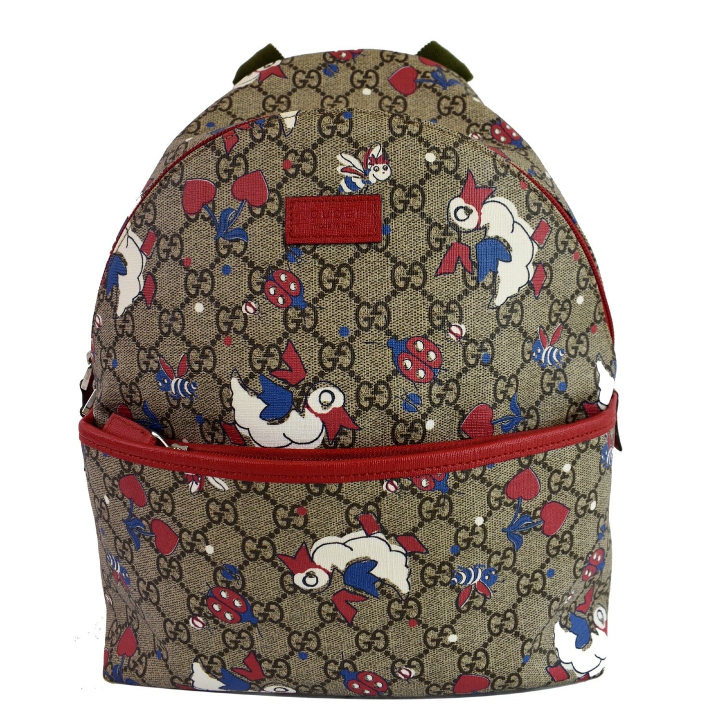 GUCCI Children's Duck Printed GG Coated Canvas Backpack Biege