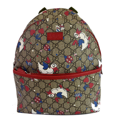 GUCCI Children's Duck Printed GG Coated Canvas Backpack Biege