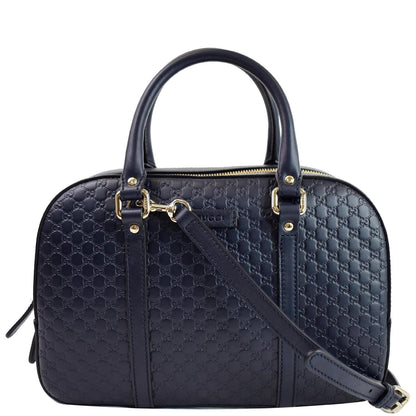 GUCCI Microguccissima Small Leather Crossbody Bag Navy Blue 510286