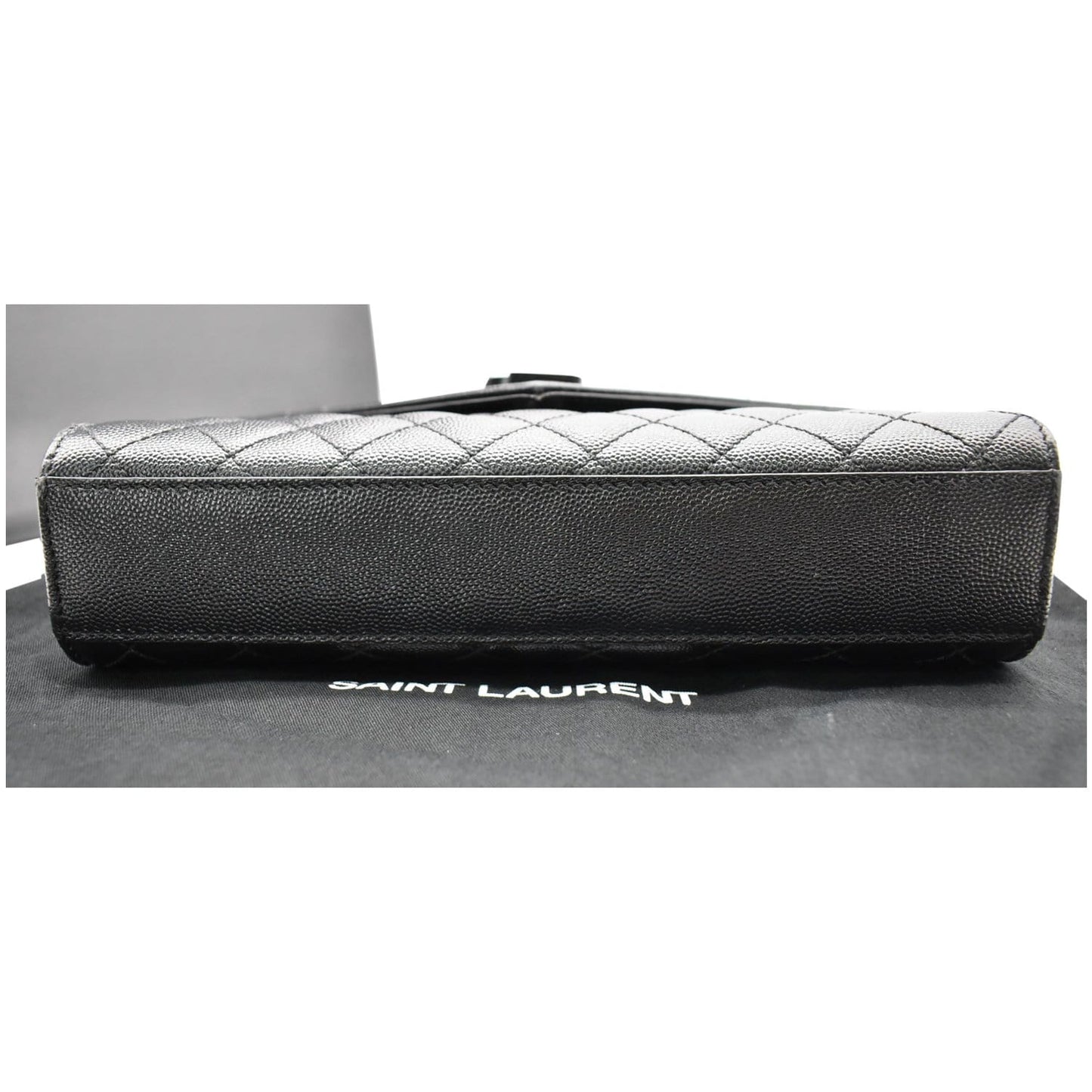 YVES SAINT LAURENT Envelope Mix Matelassé Chain Medium Leather Crossbody Bag Black