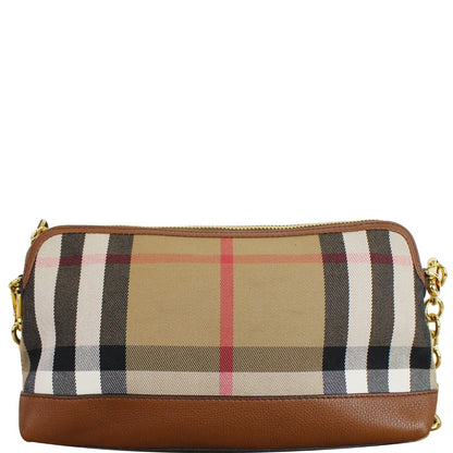 BURBERRY Abingdon Derby House Check Leather Crossbody Bag