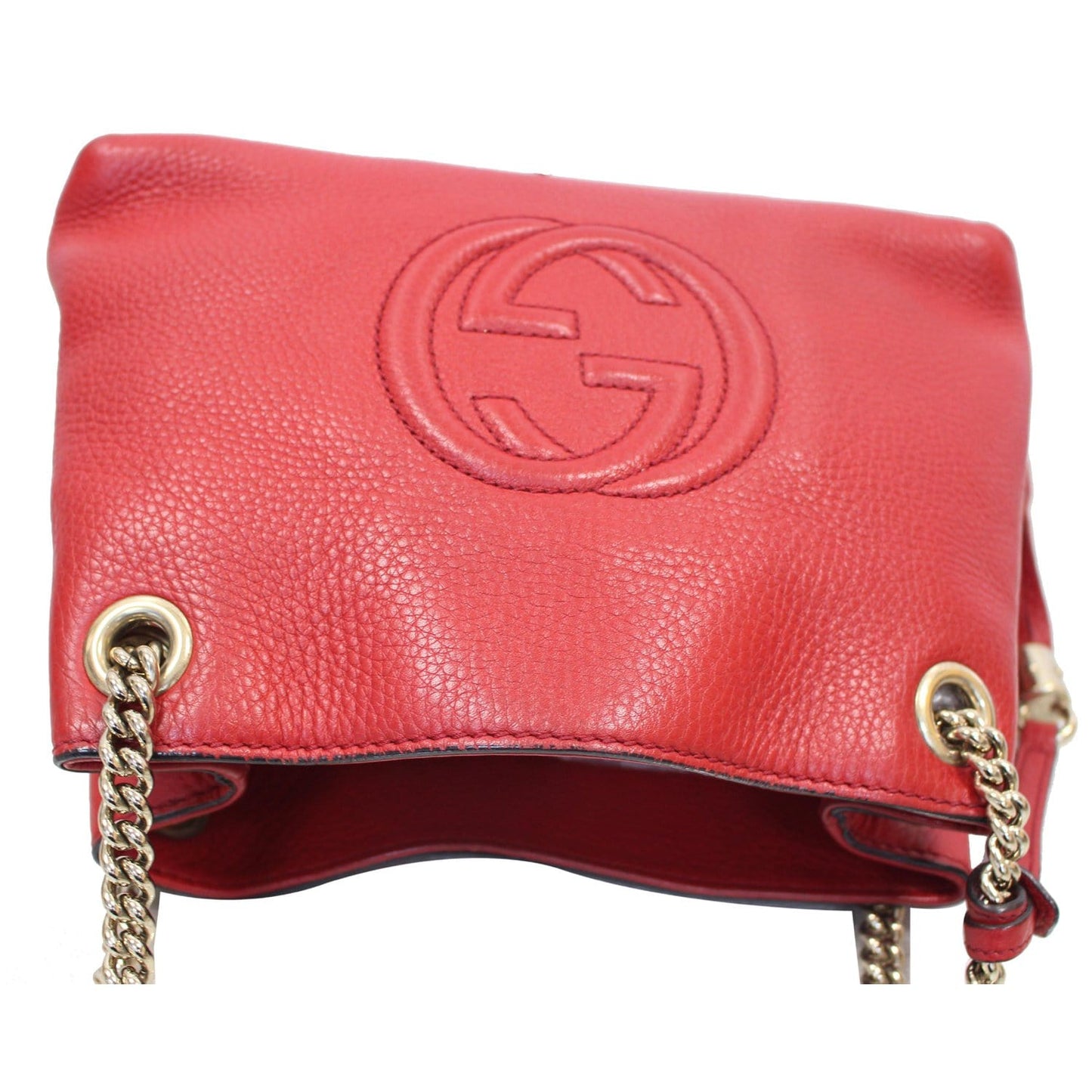 GUCCI Soho Chain Mini Tassel Leather Shoulder Bag Red 387043 - 15% OFF