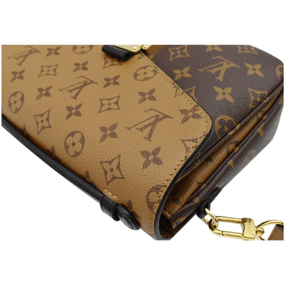 LOUIS VUITTON Metis Pochette Reverse Monogram Canvas Crossbody Bag Brown