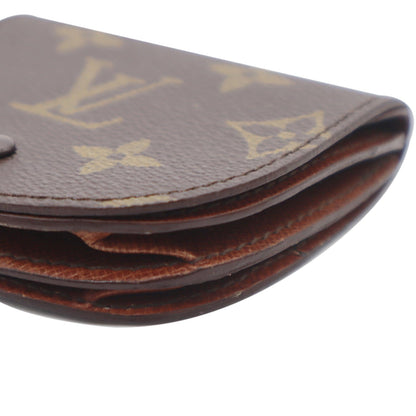 LOUIS VUITTON Monogram Canvas Porte Monnaie Gousset Coin Purse Brown