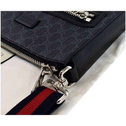 GUCCI GG Supreme Square Messenger Bag Black 474137