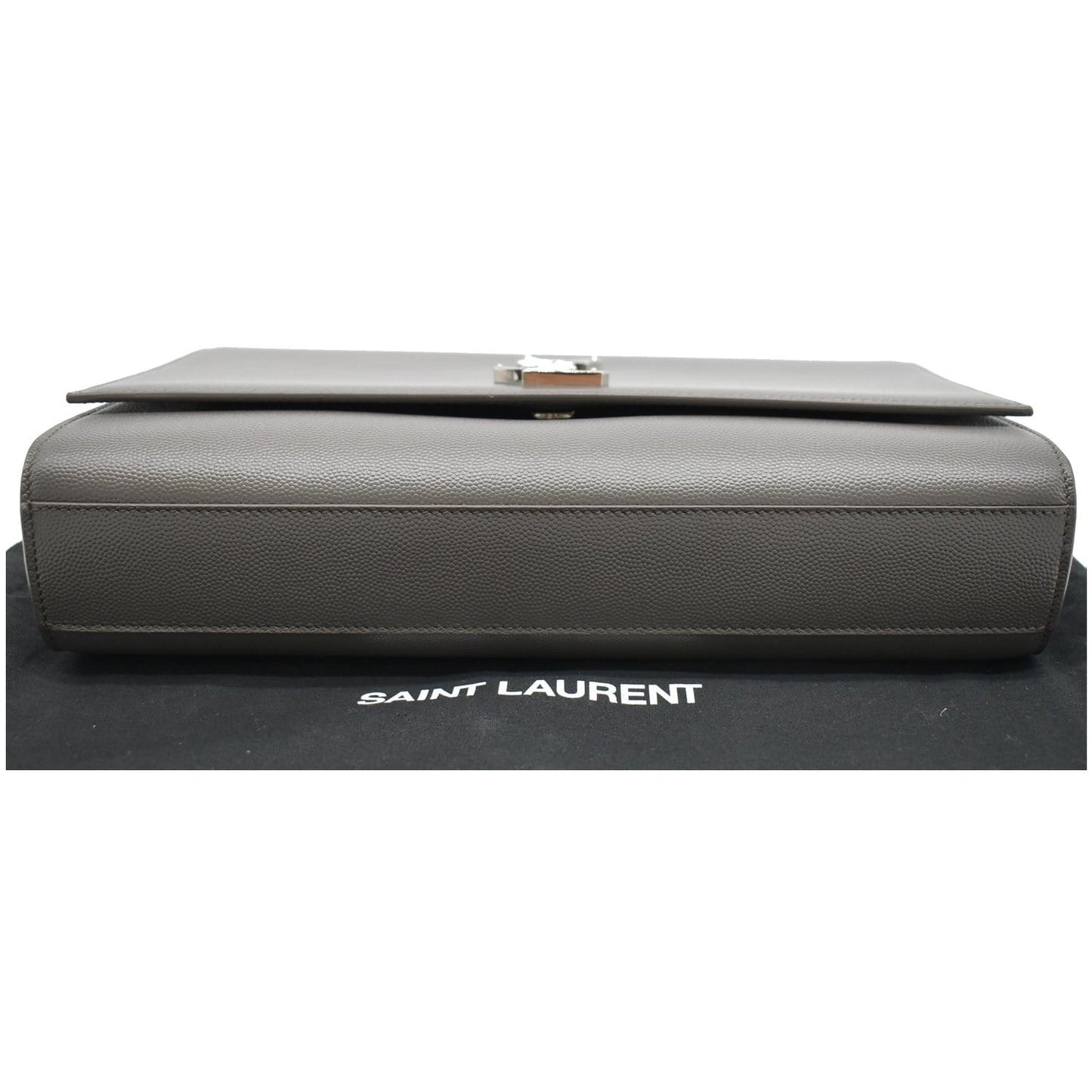 YVES SAINT LAURENT Kate Large Grain De Poudre Leather Shoulder Bag Grey