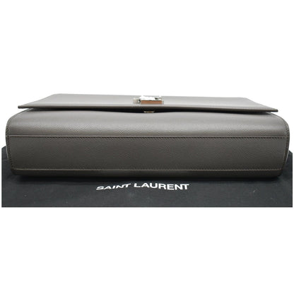 YVES SAINT LAURENT Kate Large Grain De Poudre Leather Shoulder Bag Grey