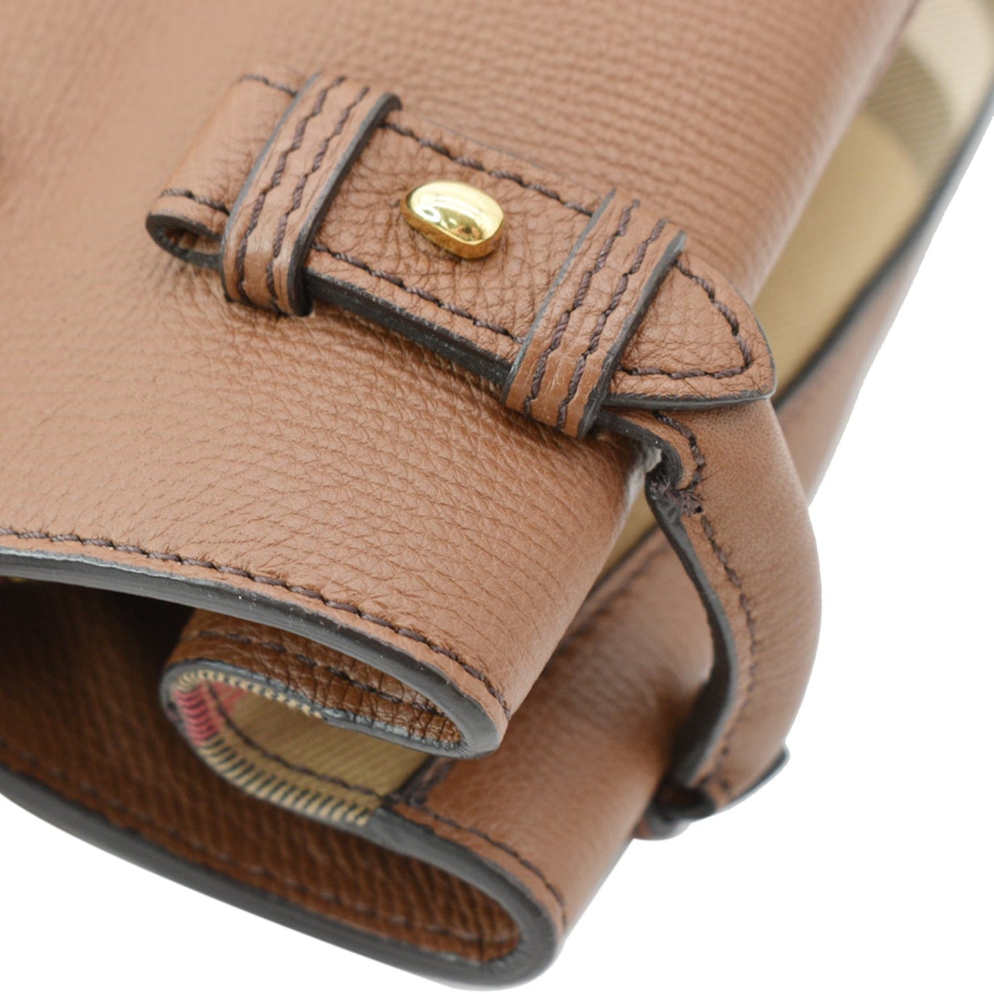 BURBERRY Banner Medium House Check Tote Bag Tan