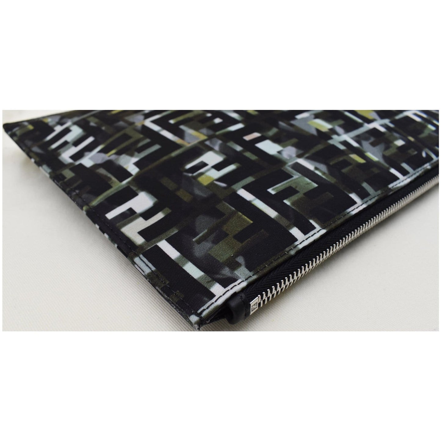 FENDI Camouflage FF Print Nylon Wristlet Pouch Multicolor