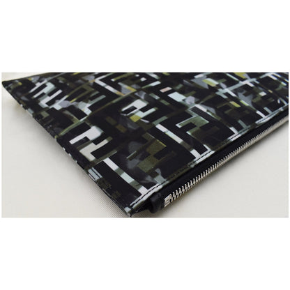 FENDI Camouflage FF Print Nylon Wristlet Pouch Multicolor