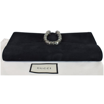 GUCCI Dionysus Small Velvet Clutch Bag Black 425250