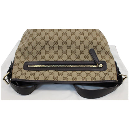 GUCCI GG Plus Monogram Canvas Messenger Shoulder Bag Beige 388930