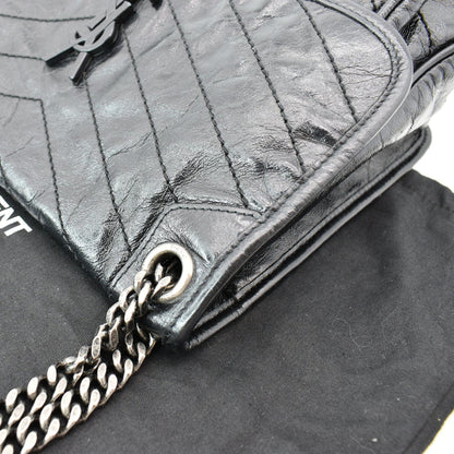 YVES SAINT LAURENT Niki Medium Leather Crossbody Bag Black - New Year Deals