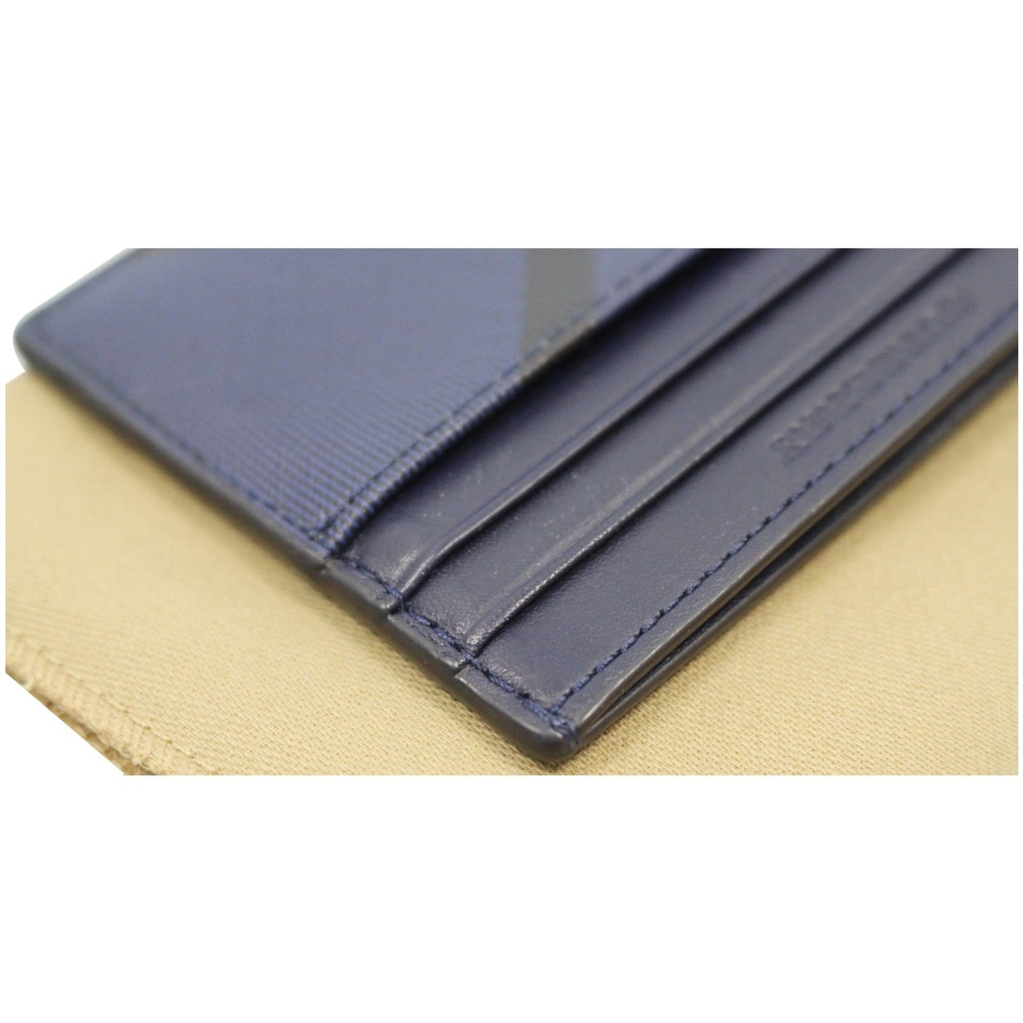BURBERRY London Check Money Clip Card Case Navy/Black