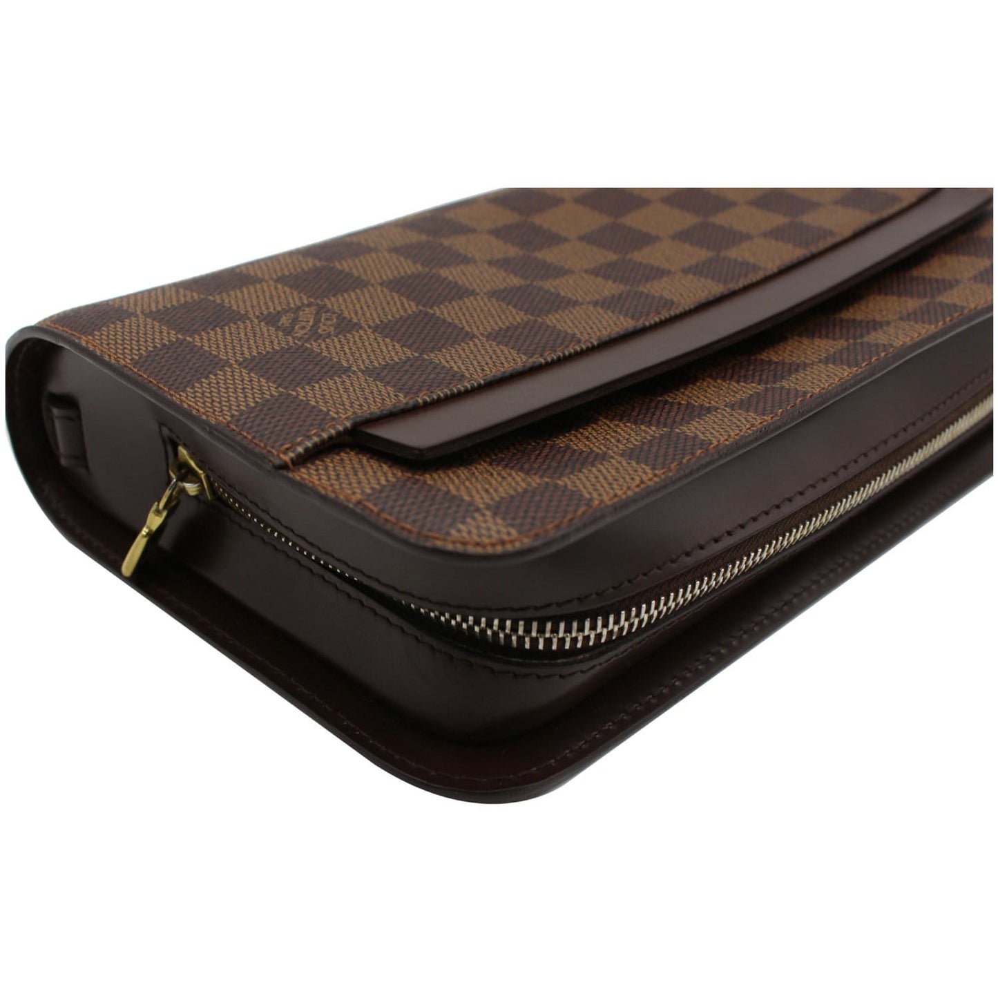 LOUIS VUITTON Saint Louis Damier Ebene Pochette Clutch Bag Brown