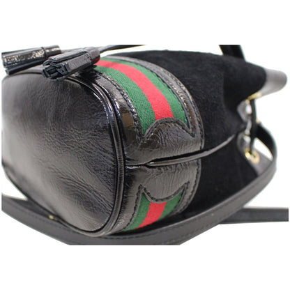 GUCCI Ophidia Mini Textured Leather Trimmed Suede Bucket Bag Black 550620 - 15% OFF