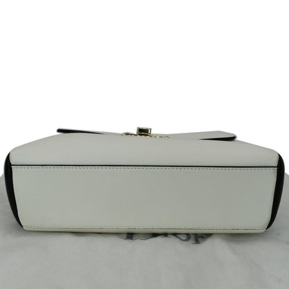 CHRISTIAN DIOR Diorling Medium Leather Shoulder Bag White/Black