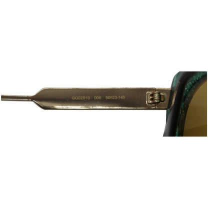 GUCCI GG0281S Square Glitter Green Sunglasses Brown Lens