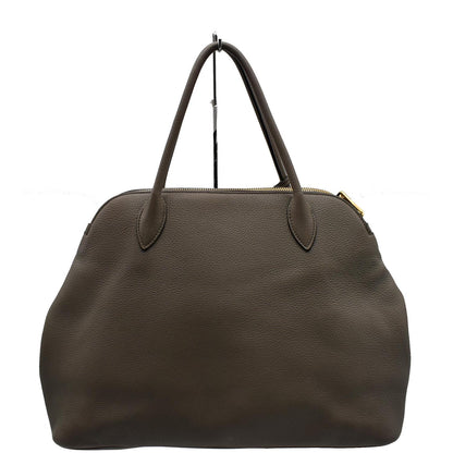 PRADA Calf Leather Tote Bag Clay Gray