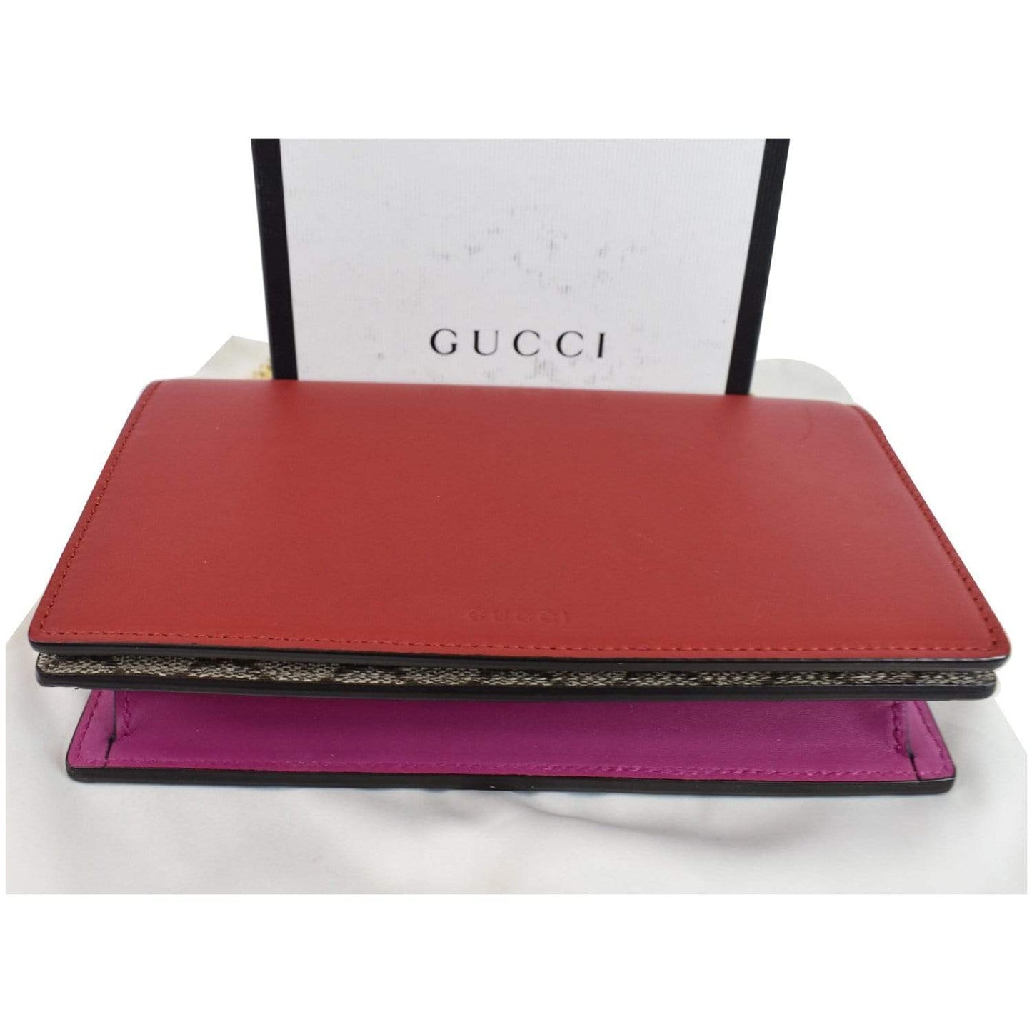 GUCCI GG Supreme Chain Wallet Clutch Bag Red 410114 - 15% OFF