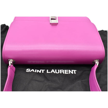 YVES SAINT LAURENT Le Carre Leather Shoulder Bag Pink - 10% OFF