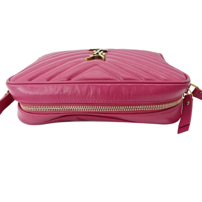 YVES SAINT LAURENT Lou Leather Camera Crossbody Bag Pink