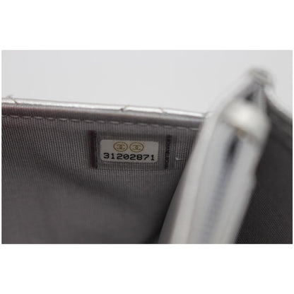 CHANEL Trendy CC Quilted Leather Wallet on Chain Crossbody Bag Silver