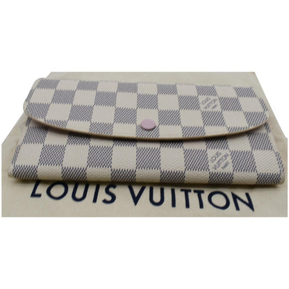 LOUIS VUITTON Emilie Damier Azur Wallet White