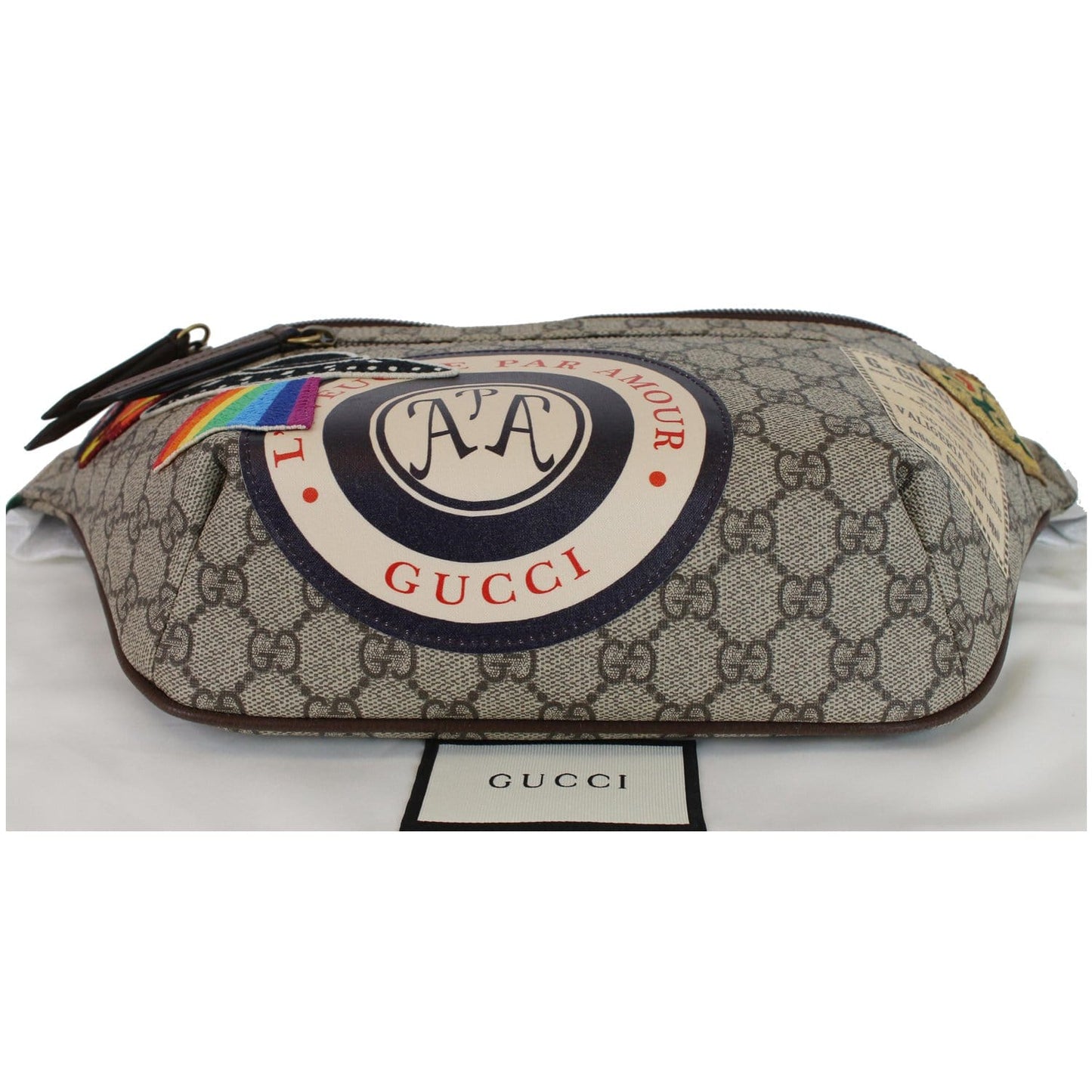 GUCCI Courrier GG Supreme Canvas Belt Waist Bum Bag Beige 529711