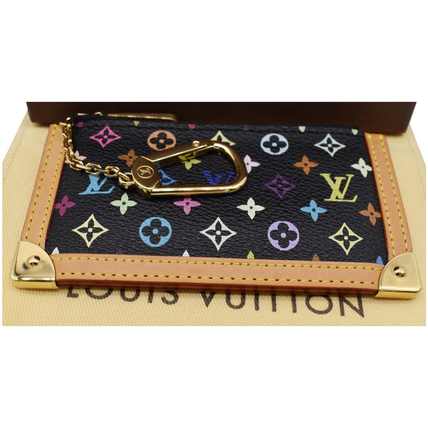 LOUIS VUITTON Pochette Key Cles Monogram Coin Case Multicolor