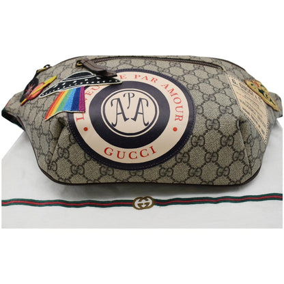 GUCCI Courrier GG Supreme Canvas Belt Waist Bum Bag Beige 529711