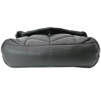 YVES SAINT LAURENT Small Loulou Puffer Quilted Lambskin Leather Crossbody Bag Black