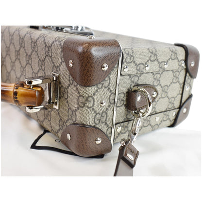 GUCCI Globe-Trotter GG Beauty Case Bamboo Shoulder Bag Beige 588351