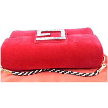 GUCCI Broadway Mini Velvet Crossbody Bag Red 544242 - Final Sale