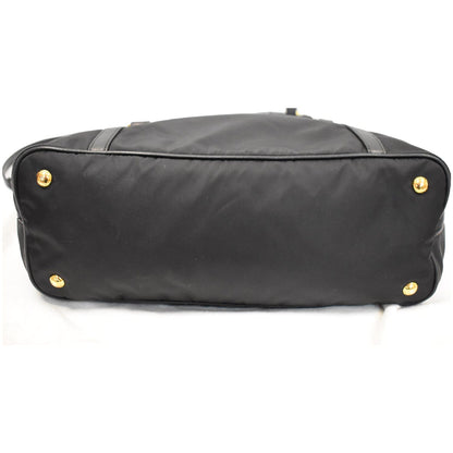 PRADA Tessuto Saffiano Nylon Tote Shoulder Bag Black