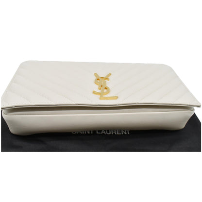 YVES SAINT LAURENT Kate Supple 99 Lambskin Leather Chain Shoulder Bag Light cream