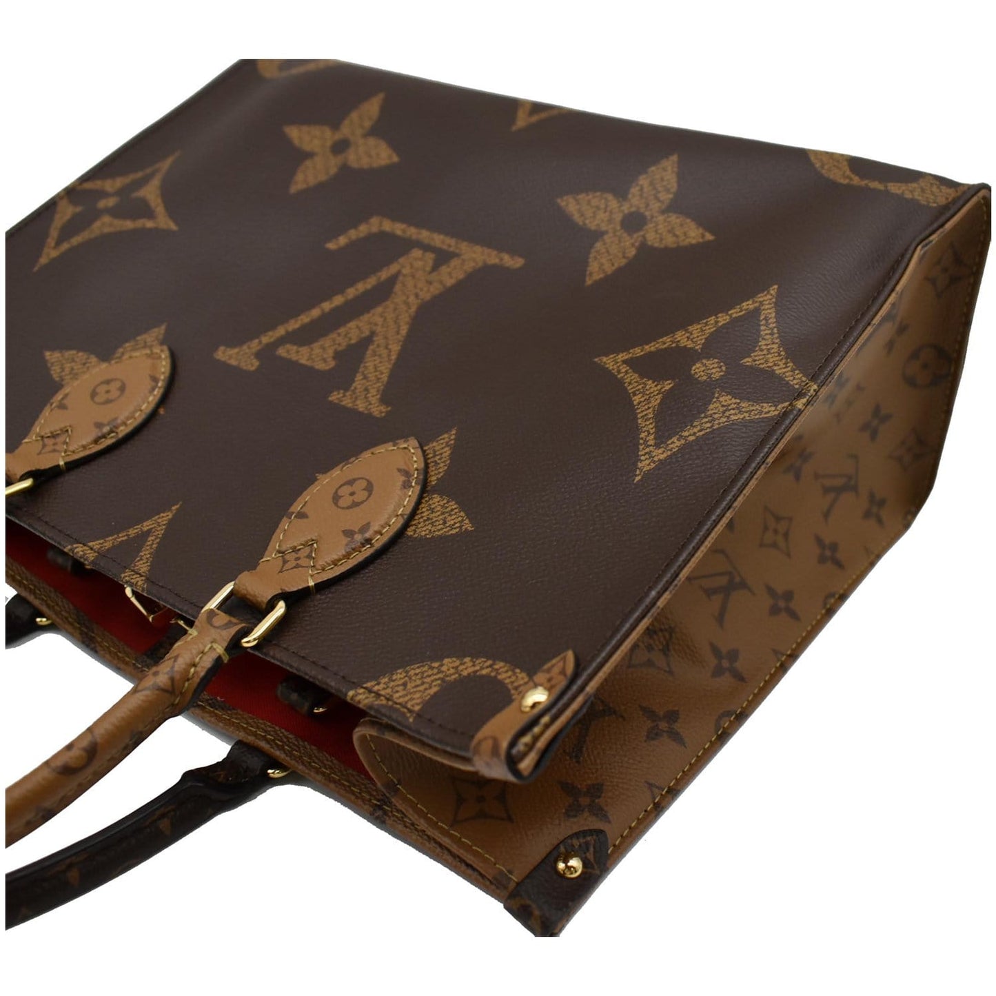 LOUIS VUITTON Onthego MM Giant Monogram Canvas Tote Shoulder Bag Brown