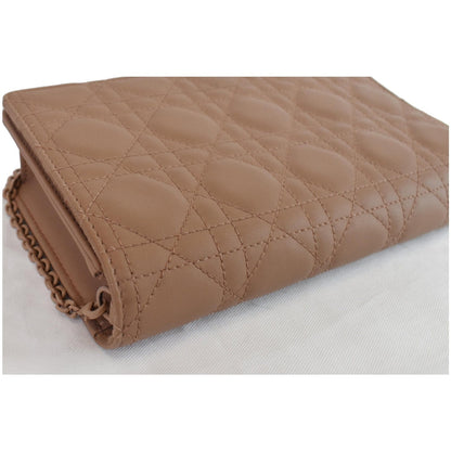 CHRISTIAN DIOR The Lady Dior Calfskin Chain Pouch Bag Blush Ultramatte