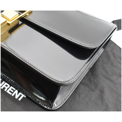 YVES SAINT LAURENT Le Carre Patent Leather Shoulder Bag Black - Final Sale