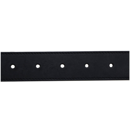 GUCCI Double G Buckle Leather Belt Black 414516 Size 100.40
