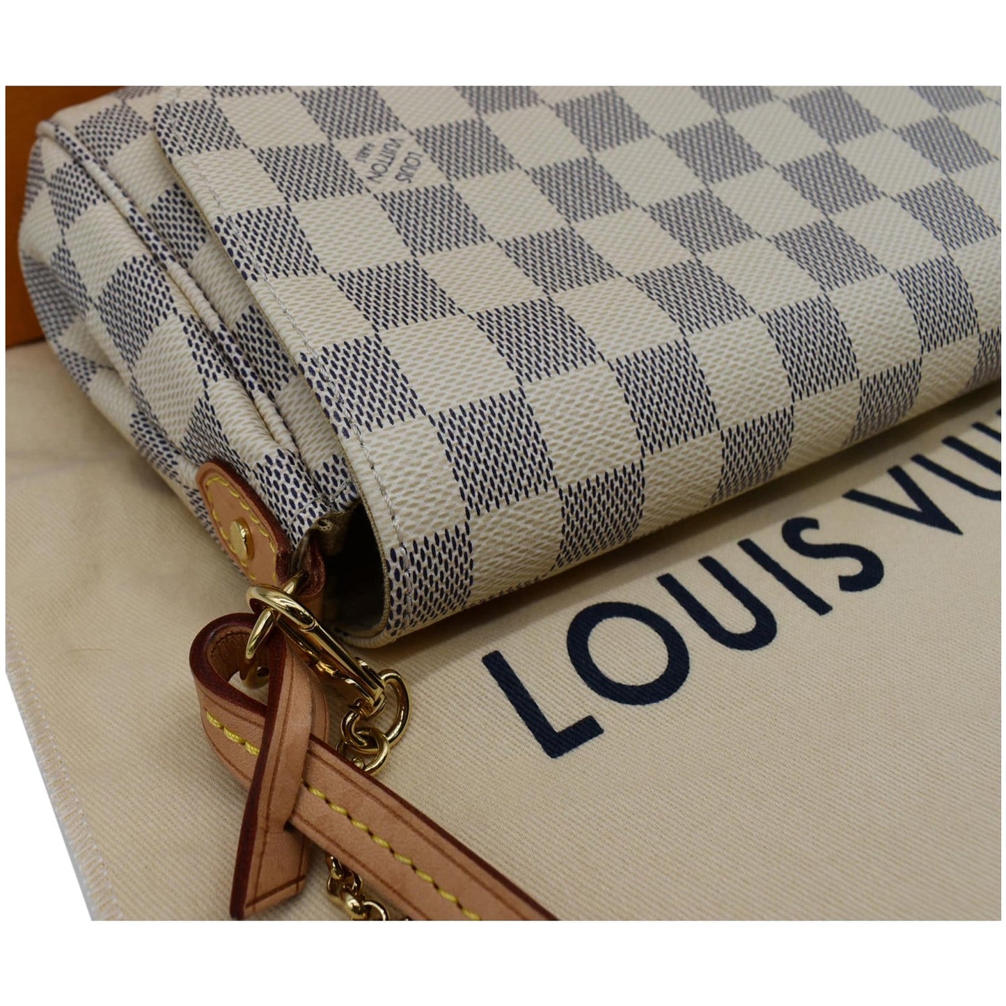 LOUIS VUITTON Favorite MM Damier Azur Crossbody Bag White